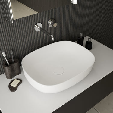 Arezzo Solid Surface Countertop Oval Basin 480mm