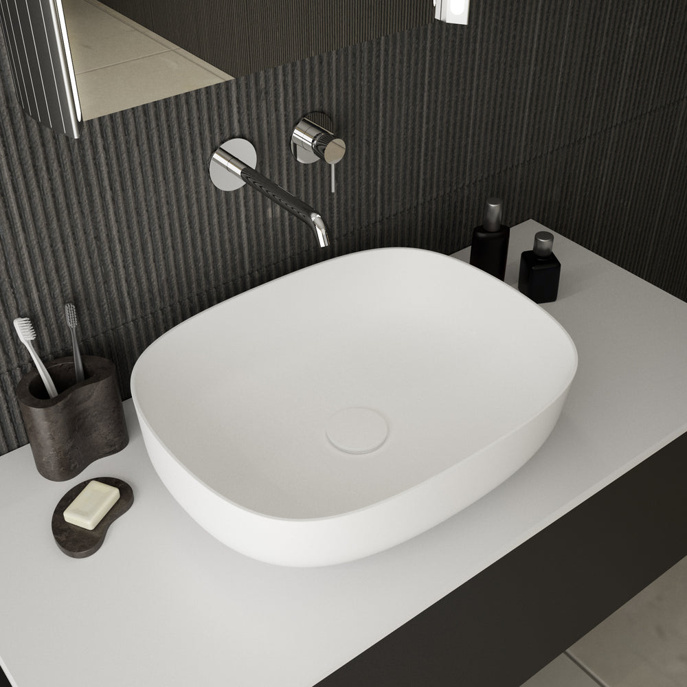 Arezzo Solid Surface Countertop Oval Basin 480mm