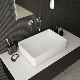 Monza Solid Surface Countertop Rectangular Basin 480mm