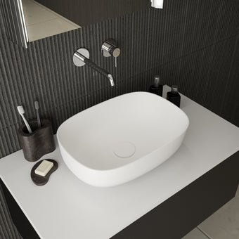 Arezzo Solid Surface Countertop Oval Basin 420mm