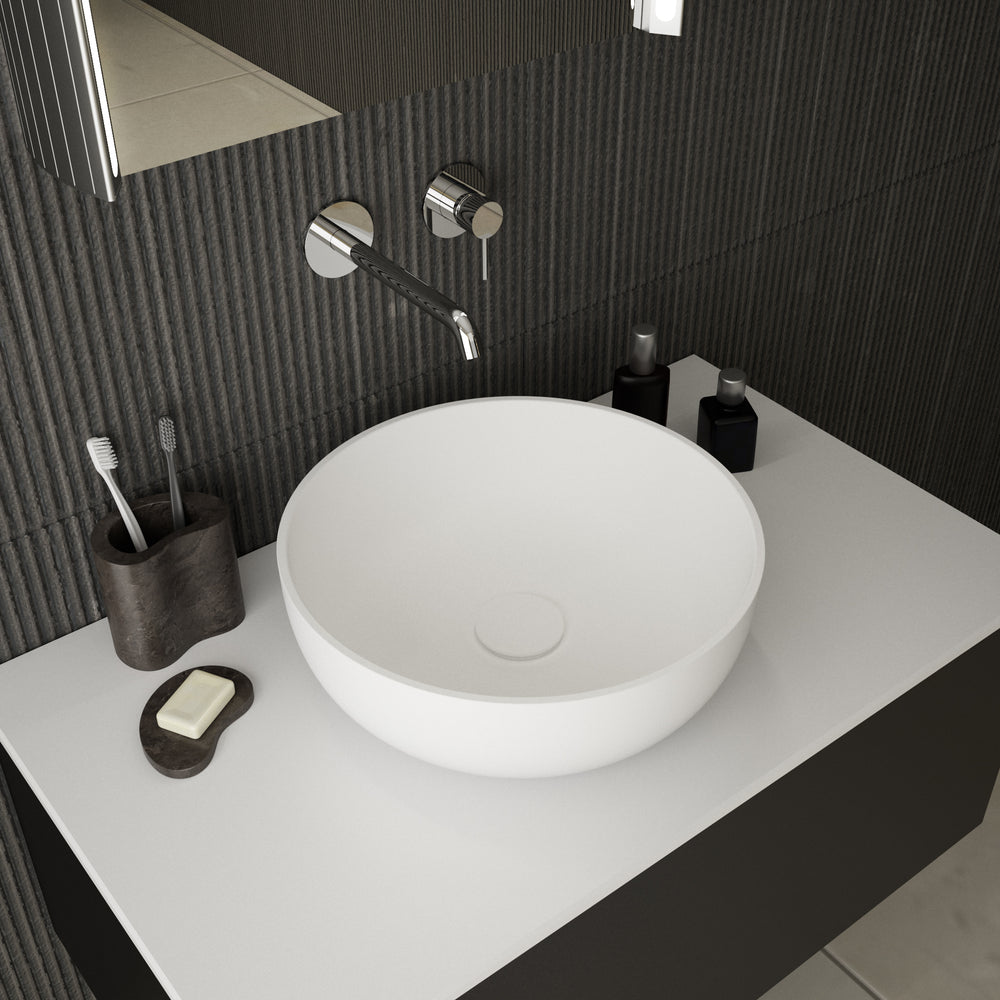 Vergato Solid Surface Countertop Round Basin 370mm