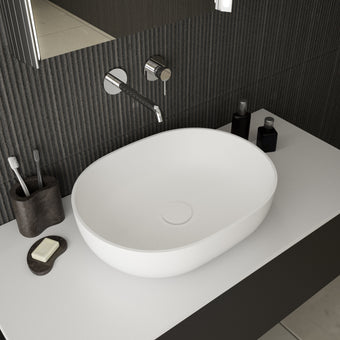 Asti Solid Surface Countertop Oval Basin 480mm