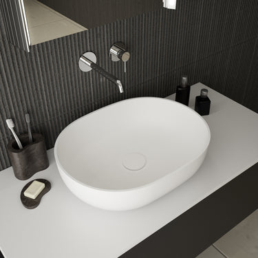 Asti Solid Surface Countertop Oval Basin 480mm