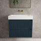 Scanalato Double Drawer Vanity Unit  With Beyondstone BLOC Basin - Midnight Blue 700mm image