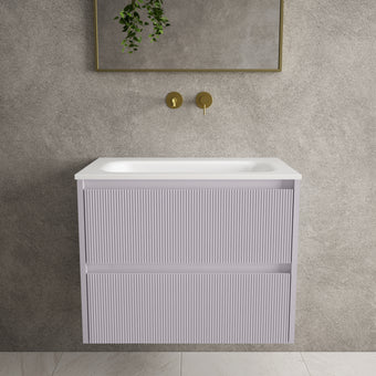Scanalato Double Drawer Vanity Unit  With Beyondstone Basin - Soft Violet 700mm