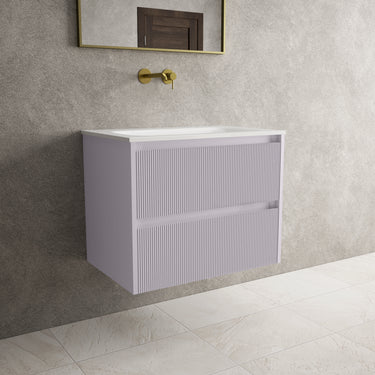 Scanalato Double Drawer Vanity Unit  With Beyondstone Basin - Soft Violet 700mm