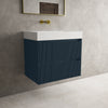 Scanalato Double Drawer Vanity Unit  With Beyondstone BLOC Basin - Midnight Blue 700mm image