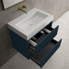 Scanalato Double Drawer Vanity Unit  With Beyondstone BLOC Basin - Midnight Blue 700mm image