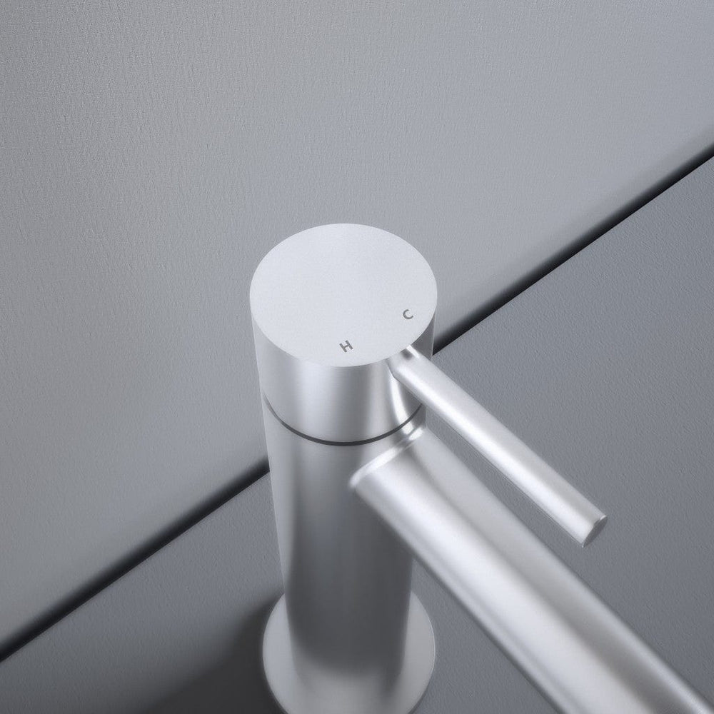 Monobloc Basin Mixer Tap - Brushed Steel