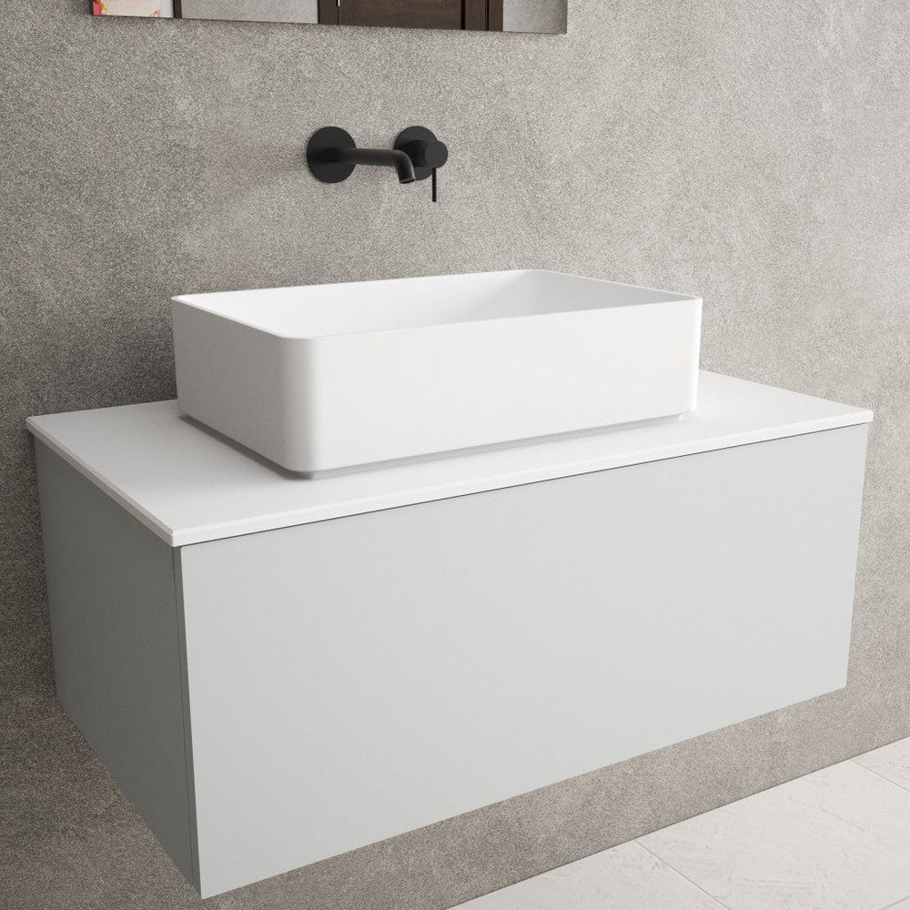 Monza Solid Surface Countertop Rectangular Basin 480mm