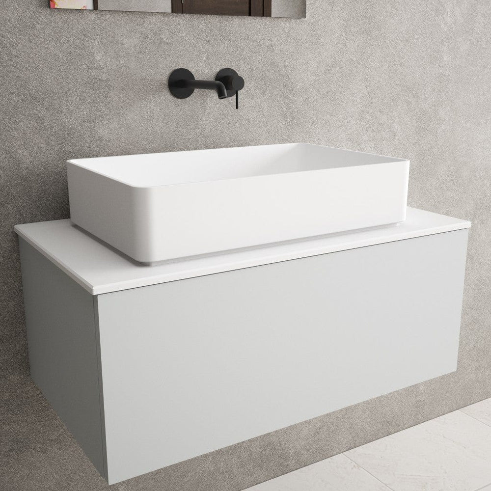 Monza Solid Surface Countertop Rectangular Basin 580mm
