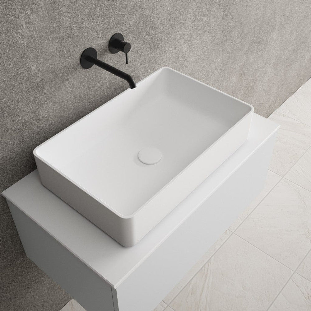 Monza Solid Surface Countertop Rectangular Basin 580mm