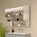 Nebbiolo Steam Free Aluminium Double Door Mirror Cabinet with Open Shelf 800x700mm