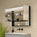 Nebbiolo Steam Free Matt Black Double Door Mirror Cabinet with Open Shelf 800x700mm