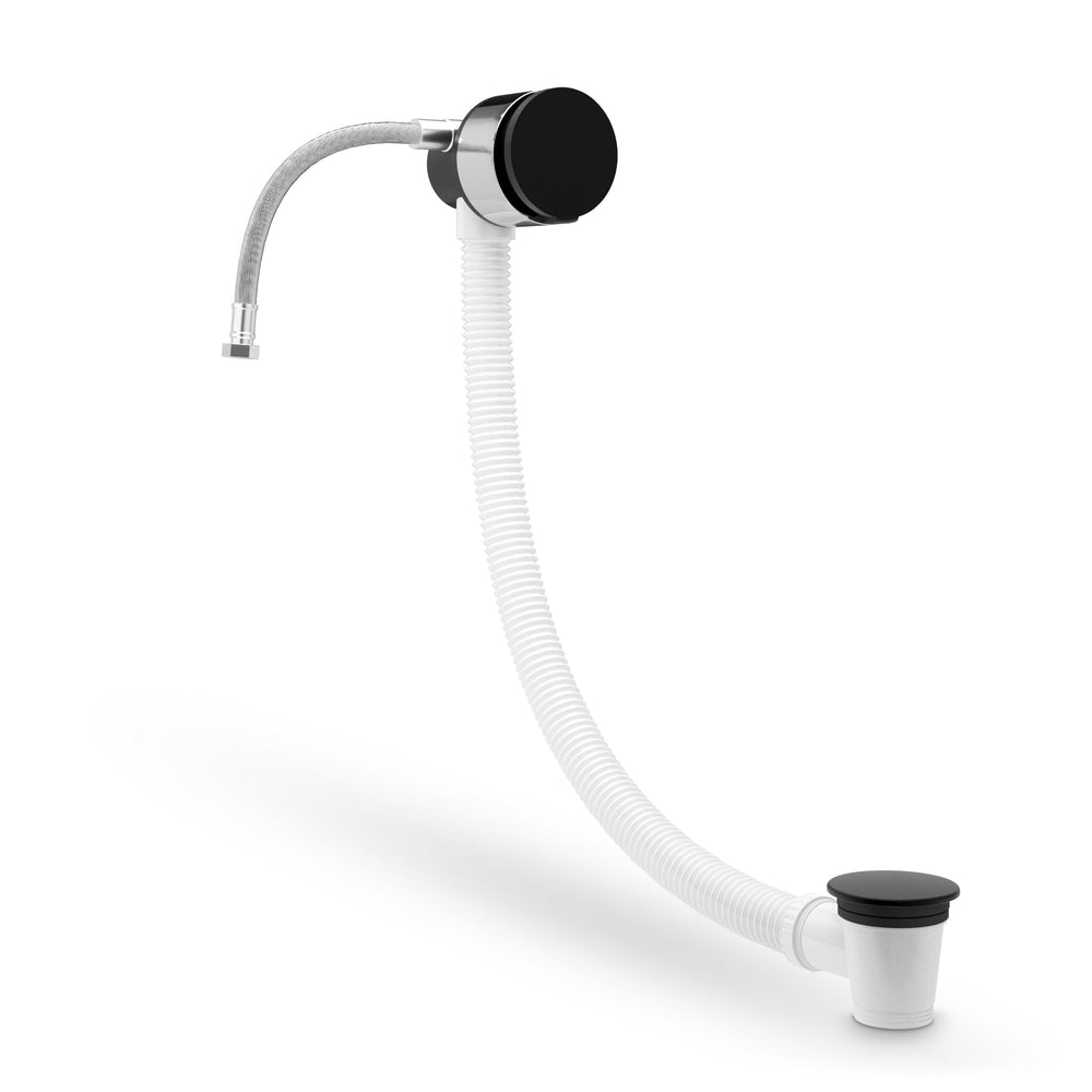 Overflow Bath Filler with Click Clack Waste - Matt Black
