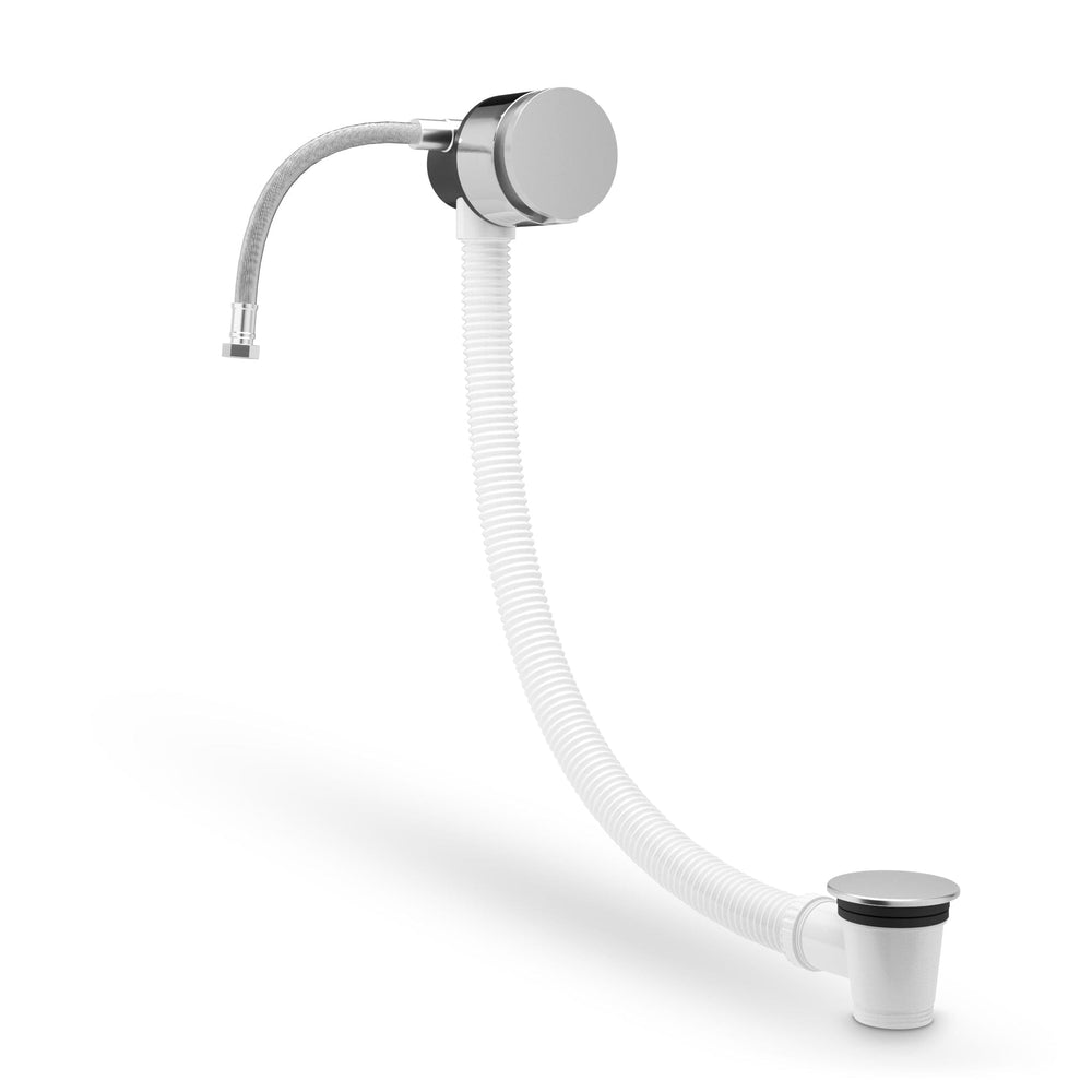 Overflow Bath Filler with Click Clack Waste - Brushed Steel