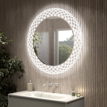 Barbera Round Bathroom Mirror with Dual Lighting System - 1000mm