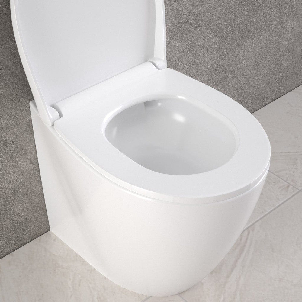 Primo Dolce Back To Wall Rimless Toilet With Concealed Cistern Frame & Matt Black Flush Plate