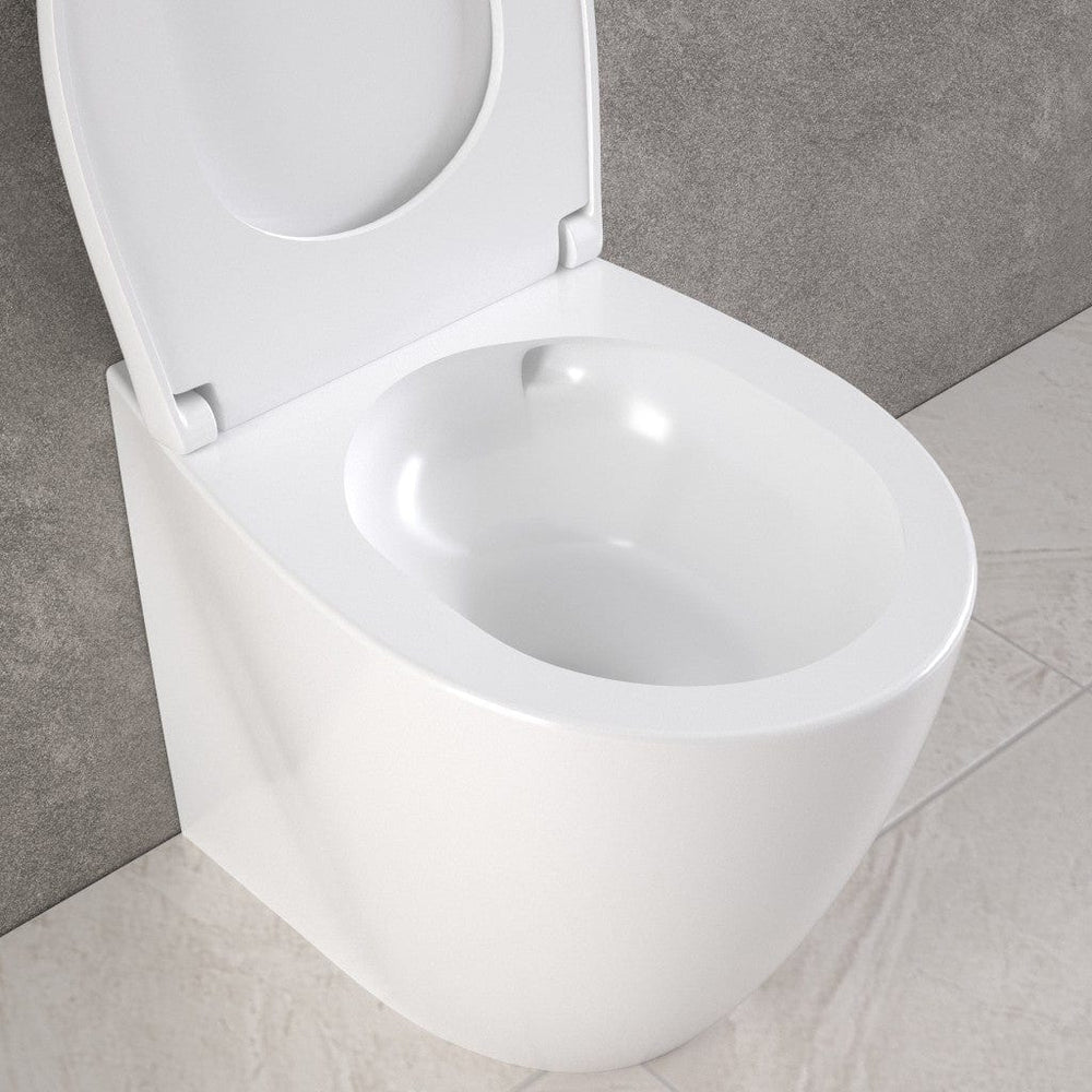 Primo Dolce Back To Wall Rimless Toilet With Concealed Cistern Frame & Chrome Effect Flush Plate