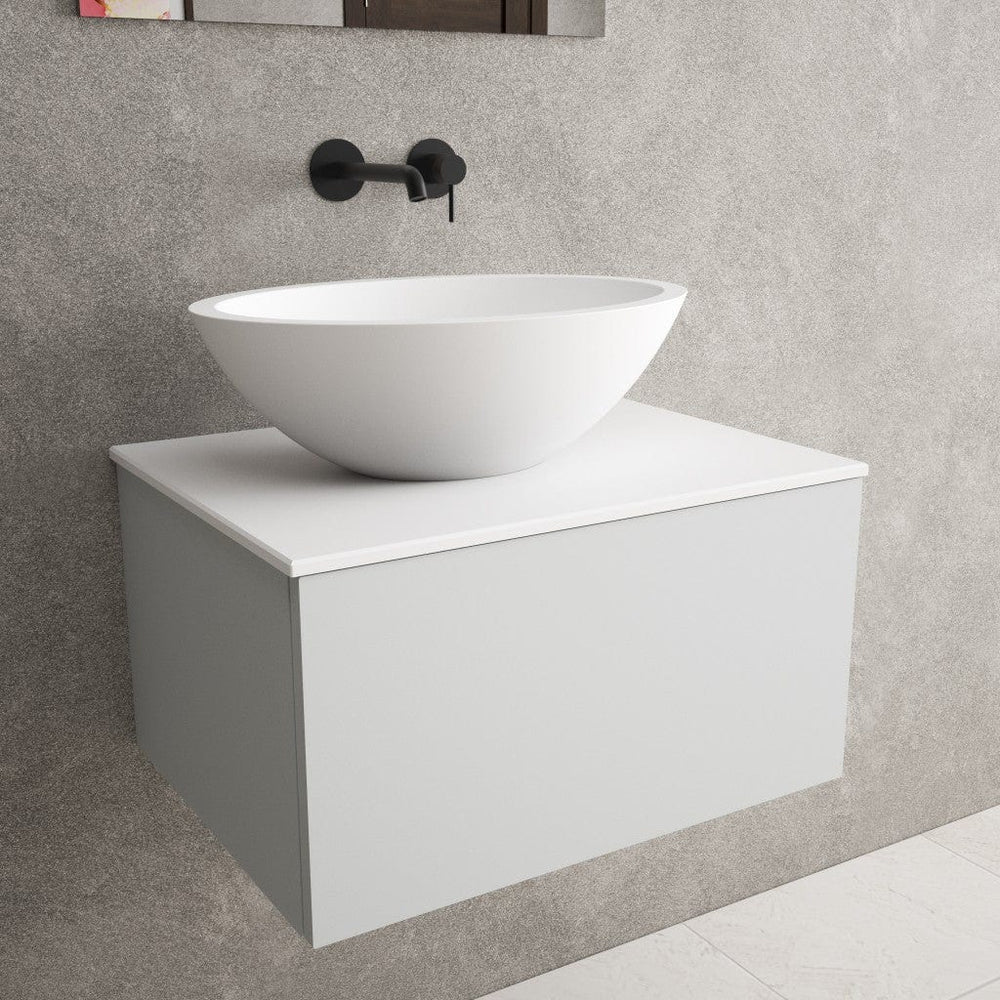 Puglia Solid Surface Countertop Oval Basin 500mm