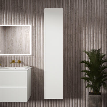 Pura Ribbed Tall Wall Unit 350mm x 1650mm - Matt White