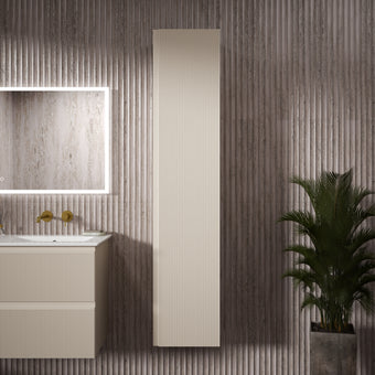 Pura Ribbed Tall Wall Unit 350mm x 1650mm - Cashmere (Oatmeal)