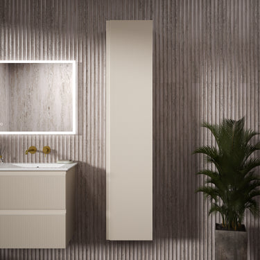 Pura Ribbed Tall Wall Unit 350mm x 1650mm - Cashmere (Oatmeal)