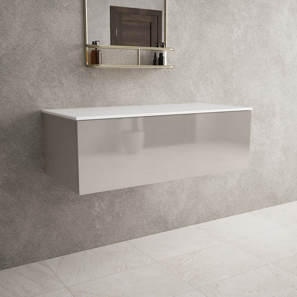Raffinata Single Drawer Countertop Vanity Unit - Gloss Cashmere 1000mm
