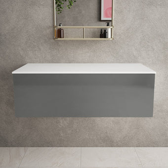Raffinata Single Drawer Countertop Vanity Unit - Gloss Dust 1000mm
