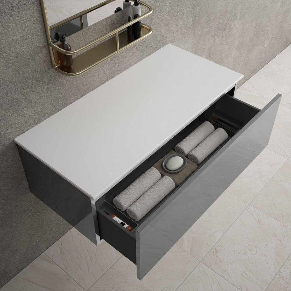 Raffinata Single Drawer Countertop Vanity Unit - Gloss Dust 1000mm