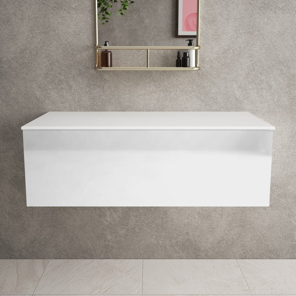 Raffinata Single Drawer Countertop Vanity Unit - Gloss White 1000mm
