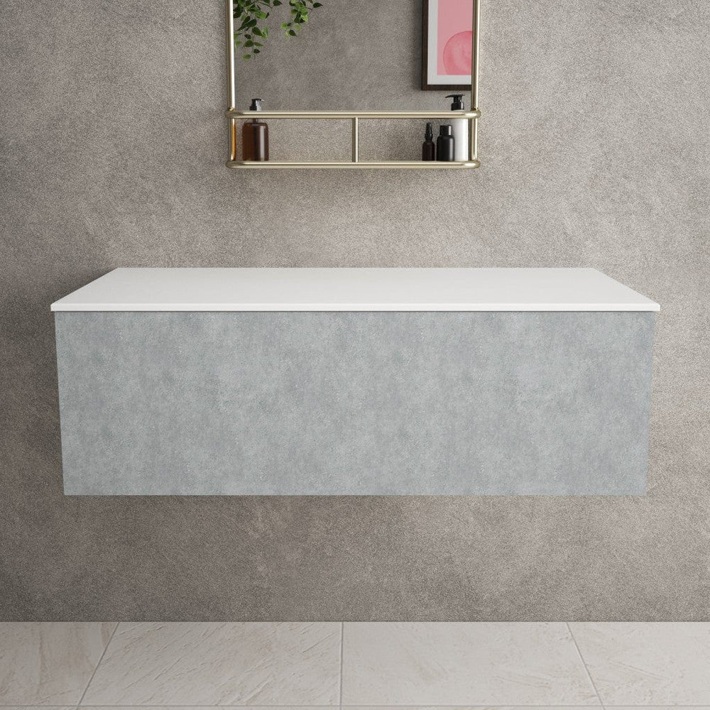 Raffinata Single Drawer Countertop Vanity Unit - Light Concrete 1000mm