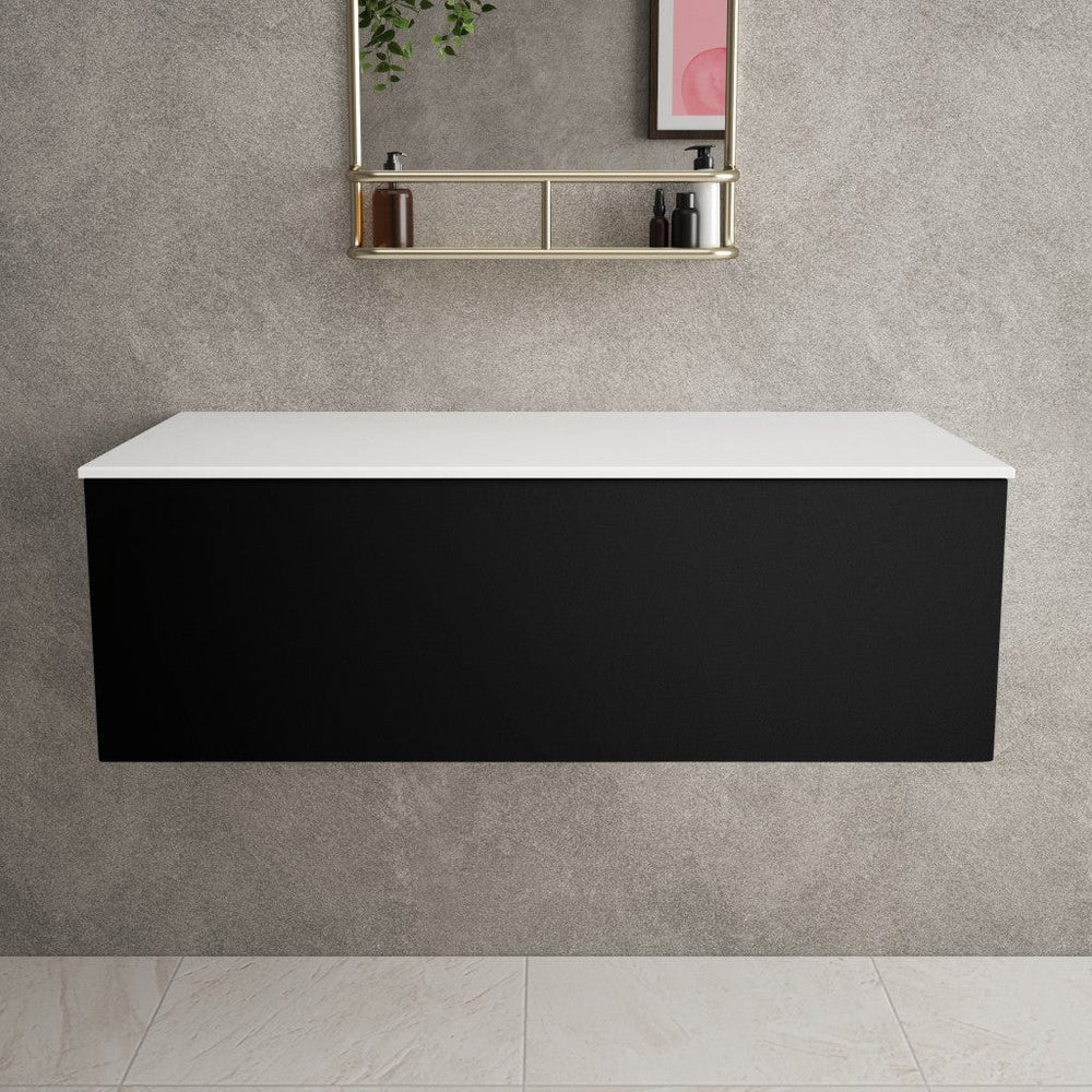 Raffinata Single Drawer Countertop Vanity Unit - Matt Black 1000mm