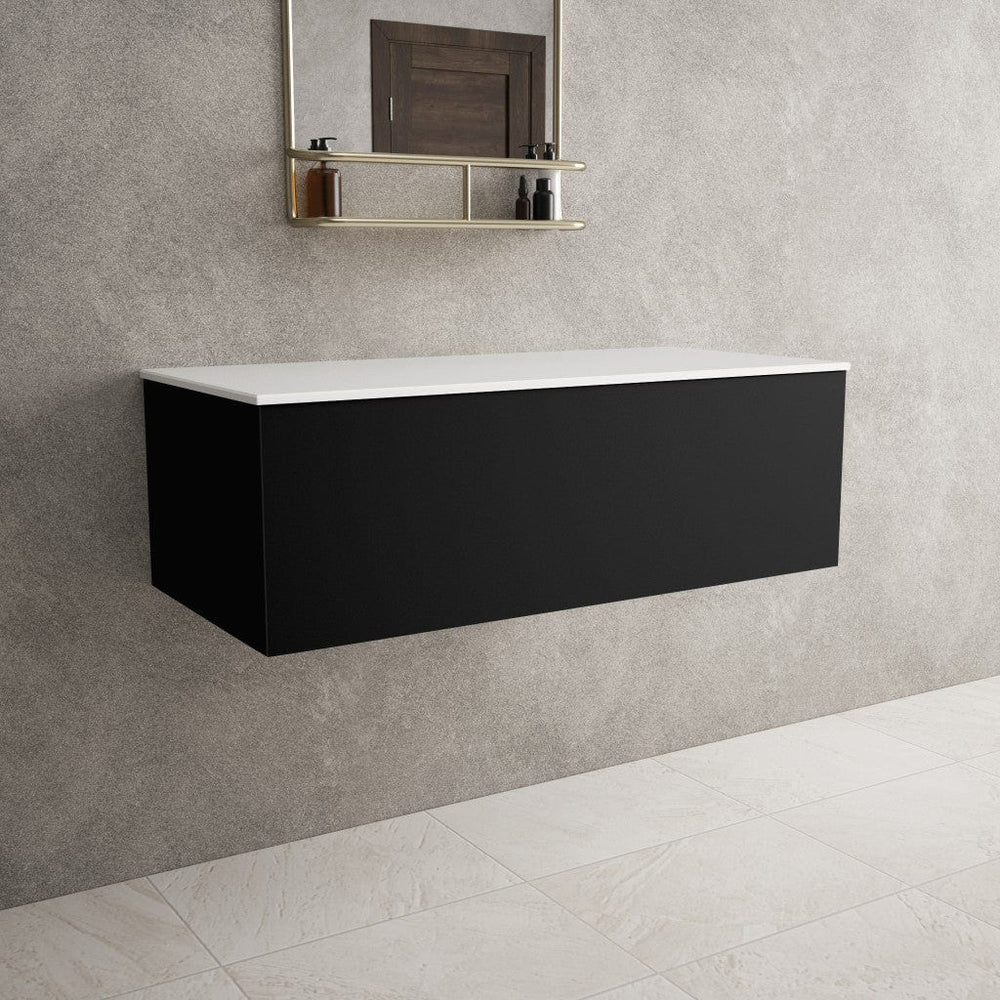 Raffinata Single Drawer Countertop Vanity Unit - Matt Black 1000mm