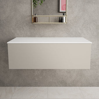Raffinata Single Drawer Countertop Vanity Unit - Matt Cashmere 1000mm