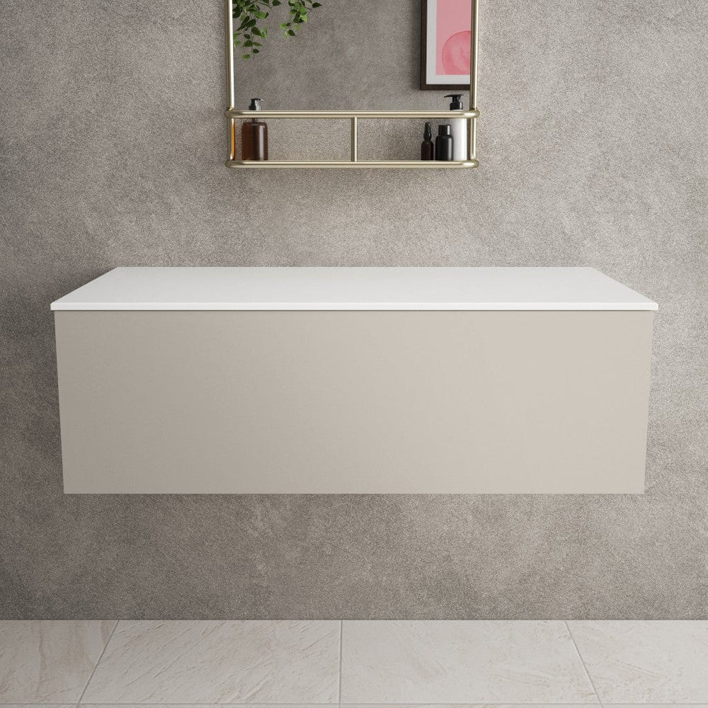 Raffinata Single Drawer Countertop Vanity Unit - Matt Cashmere 1000mm