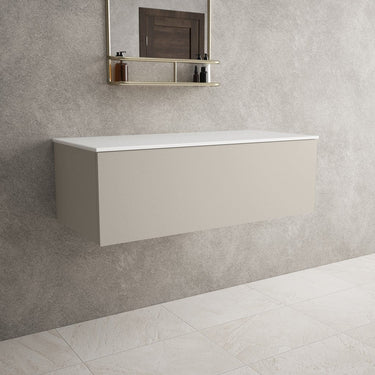 Raffinata Single Drawer Countertop Vanity Unit - Matt Cashmere 1000mm