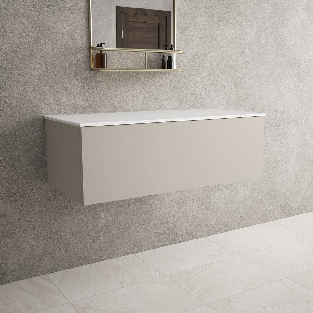 Raffinata Single Drawer Countertop Vanity Unit - Matt Cashmere 1000mm