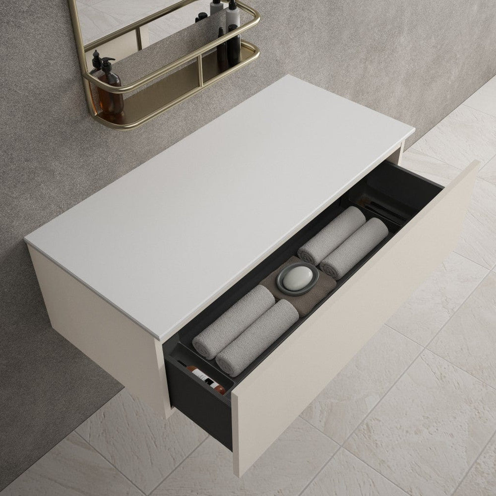 Raffinata Single Drawer Countertop Vanity Unit - Matt Cashmere 1000mm