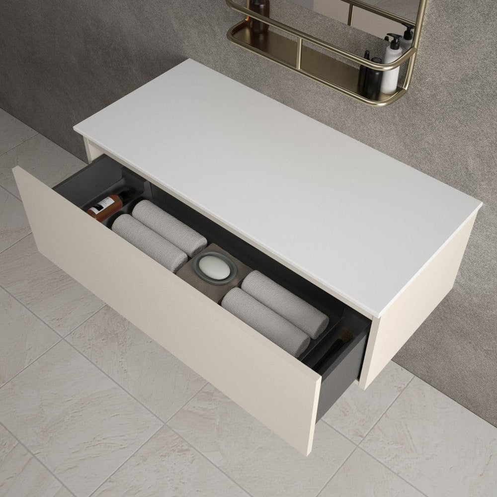 Raffinata Single Drawer Countertop Vanity Unit - Matt Cashmere 1000mm