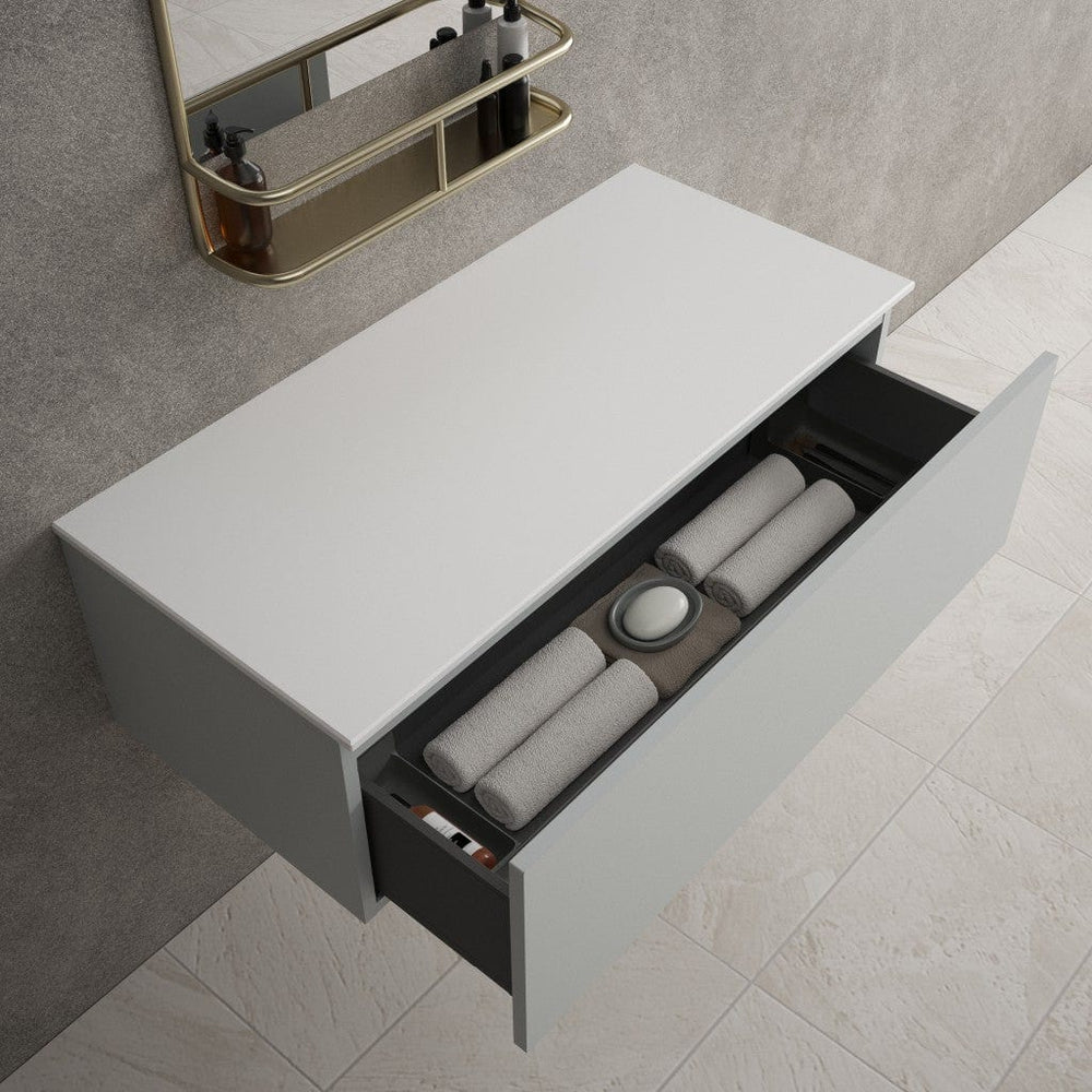 Raffinata Single Drawer Countertop Vanity Unit - Matt Dove 1000mm