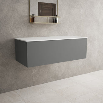 Raffinata Single Drawer Countertop Vanity Unit - Matt Dust 1000mm