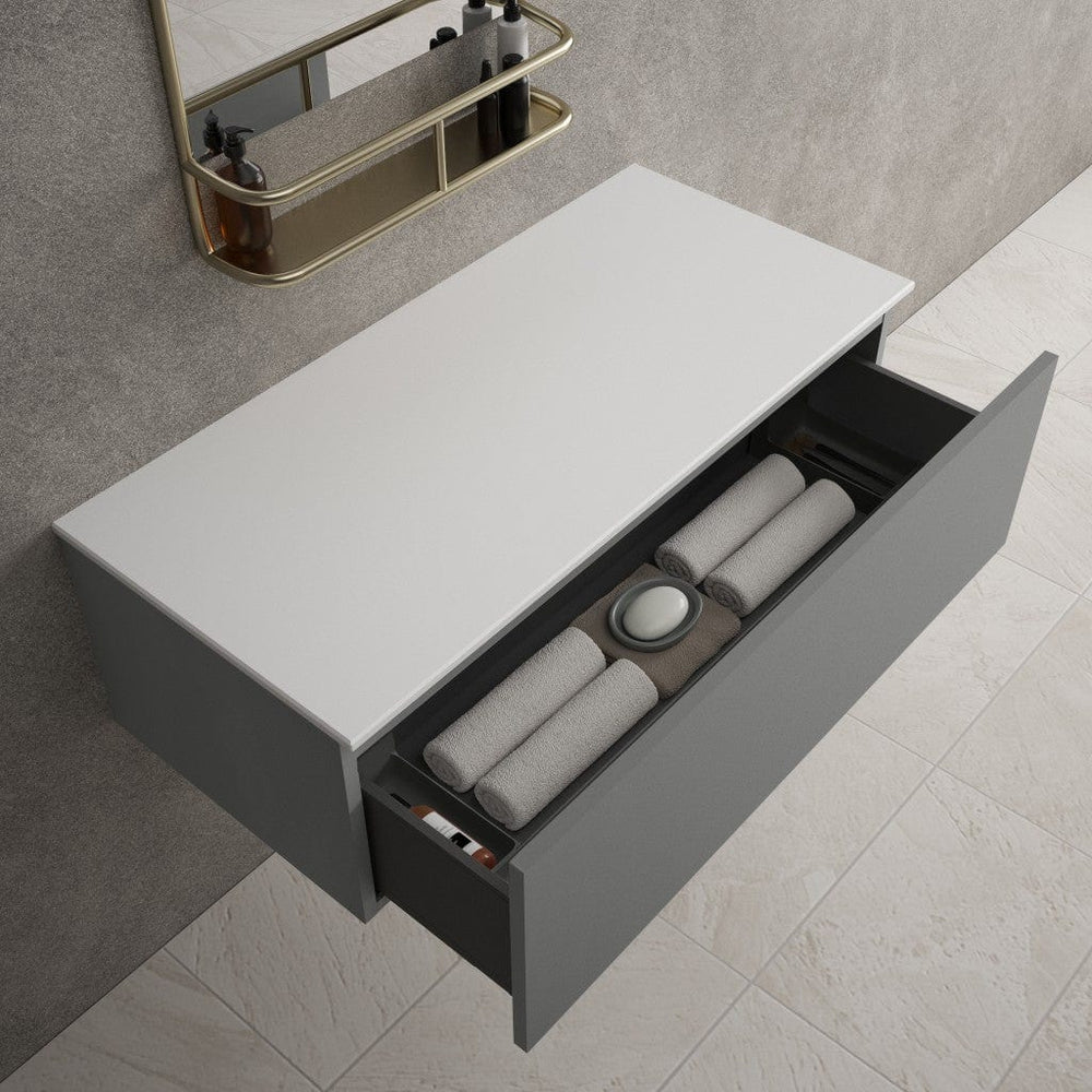 Raffinata Single Drawer Countertop Vanity Unit - Matt Dust 1000mm