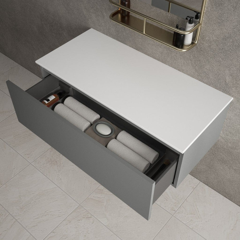 Raffinata Single Drawer Countertop Vanity Unit - Matt Dust 1000mm