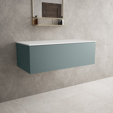 Raffinata Single Drawer Countertop Vanity Unit - Matt Fjord 1000mm