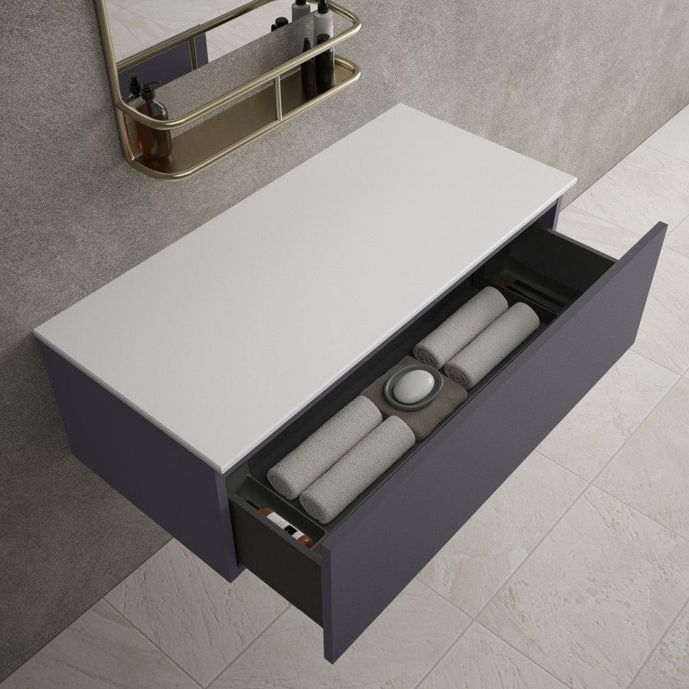Raffinata Single Drawer Countertop Vanity Unit - Matt Graphite 1000mm