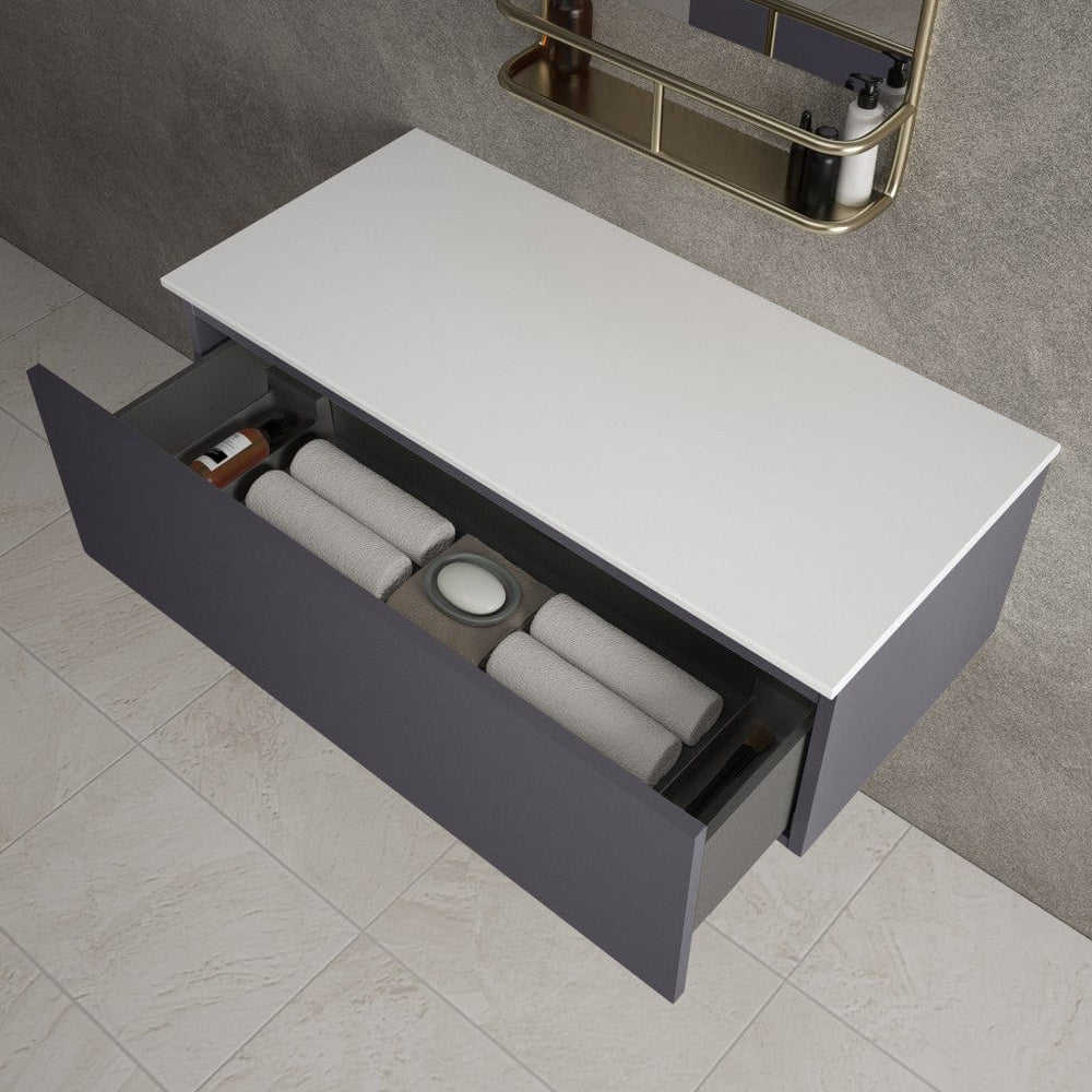 Raffinata Single Drawer Countertop Vanity Unit - Matt Graphite 1000mm
