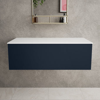 Raffinata Single Drawer Countertop Vanity Unit - Matt Indigo 1000mm