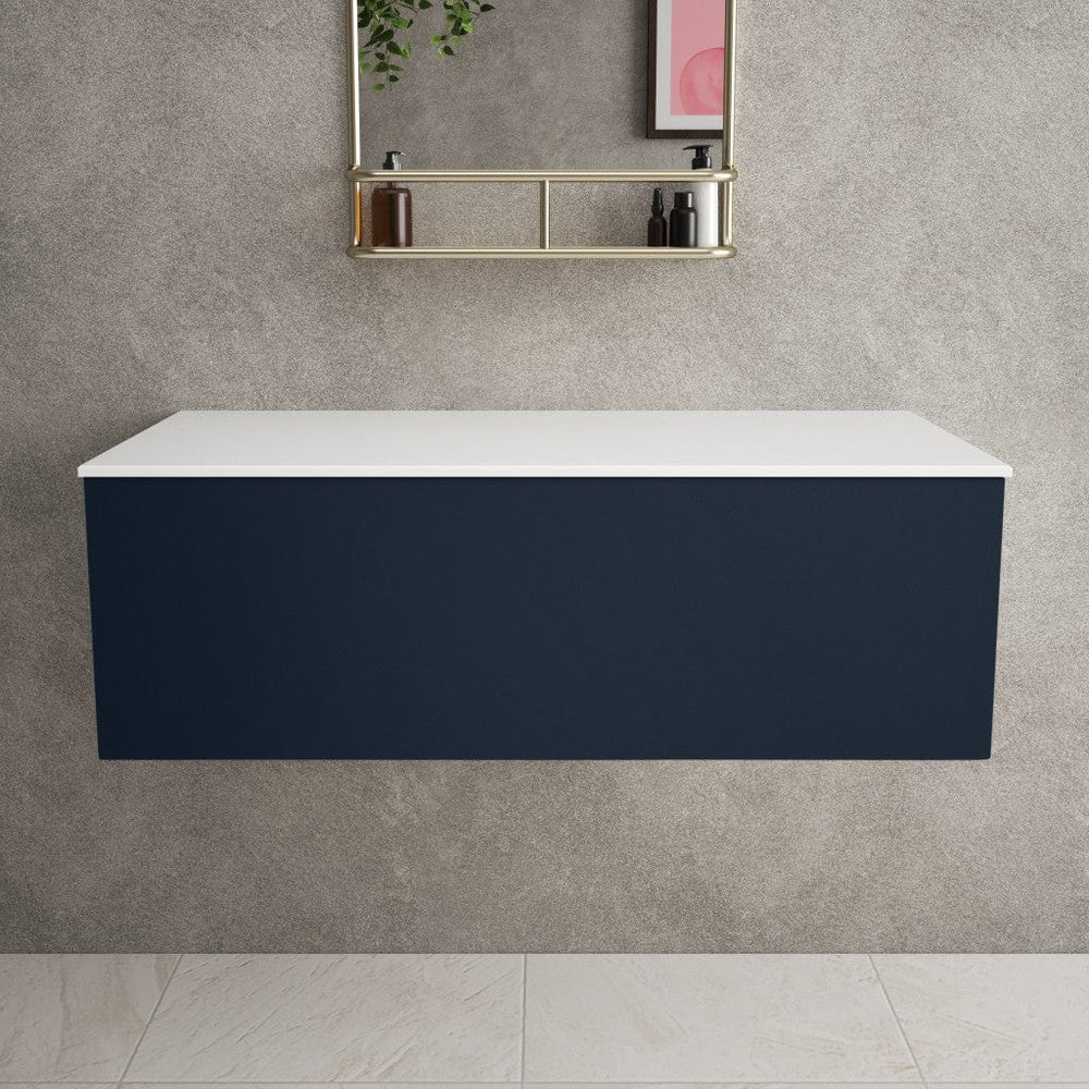 Raffinata Single Drawer Countertop Vanity Unit - Matt Indigo 1000mm