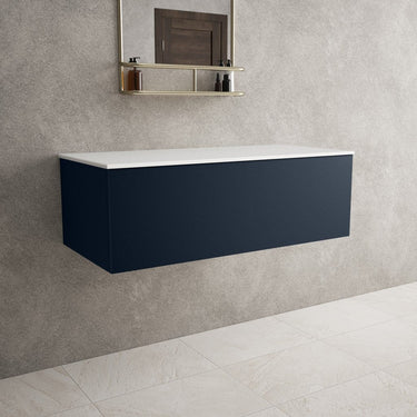 Raffinata Single Drawer Countertop Vanity Unit - Matt Indigo 1000mm